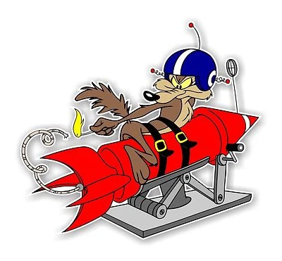 DSIGN Wile E Coyote Rocket Decal / Sticker Die cut