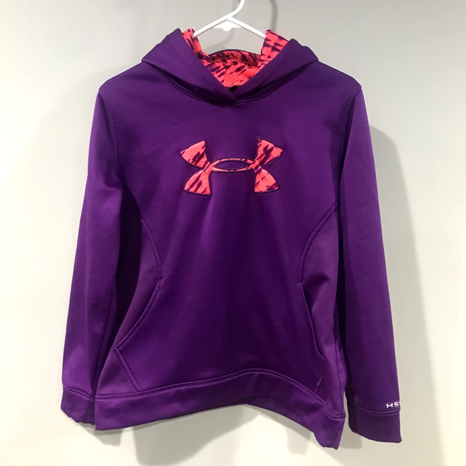 Sudadera con Capucha Under Armour Storm Juvenil Talla XL Púrpura y Rosa Neón Escuela de Atletismo Foto 1 de 4