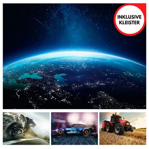 KINDERZIMMER JUNGEN MOTORRAD AUTO KOSMOS TRAKTOR Vlies Fototapete Modern TAPETE - Bild 1 von 9