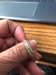 Round/Baguette Diamond Ring 925 Sterling - Picture 1 of 5
