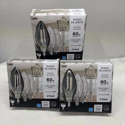 9 X Feit Electric B10 E12 LED Light Bulb CTC60935CAWFHD3 (B18 - Image 1 of 4