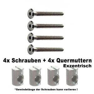 4 od. 8 Schrauben M6 40, 50, 60,oder 70mm + Quermuttern 12mm ,für zb. Ikea Möbel