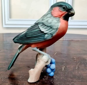 Statua porcellana imperatore uccellino porcellana bisquit 6,5 cm dipinta a mano incollata - Foto 1 di 9