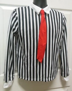 Mens Wolff Fording Dance Costume Striped shirt Black white Medium w/TIE zipper - Picture 1 of 5