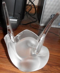 Lalique Paris Sylvie Milchglas Kristall Liebe Taube Vögel - Bild 1 von 4