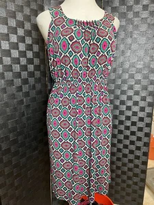 Croft & Barrow Size L Sleeveless Flowy Diamond Pattern Dress - Bild 1 von 4