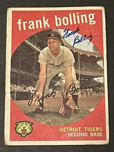 Frank Bolling ~ 1959 Topps autógrafo firmado ~ Mil. BRAVES ~ Mobile, AL (d.2020) - Imagen 1 de 3