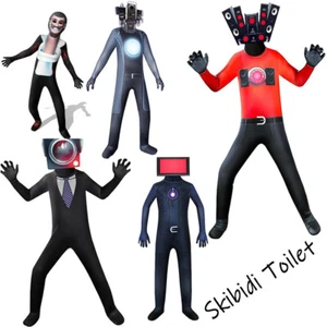 Skibidi Toilet Cosplay Bodysuit Costume Speakerman Cameraman Jumpsuit unisex - Picture 1 of 20