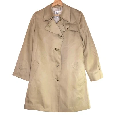 Gabardina London Fog para mujer talla 8 beige tostado ropa climática abrigos principales pecho único Foto 1 de 4