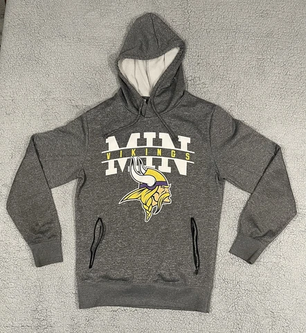 Minnesota Vikings Sweater Adult Small Gray Football Starter Hoodie Mens Cover