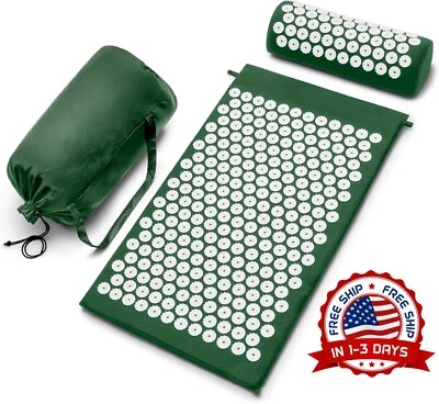 Esterilla y almohada de acupresión para aliviar el dolor de espalda y cuello NUEVO Foto 1 de 4