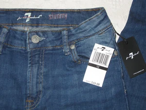 NEW 7 FOR ALL MANKIND SLIMMY JEANS BOYS SZ 12 X 27" MED WASH STRAIGHT LEG NWT$49 - Picture 1 of 6