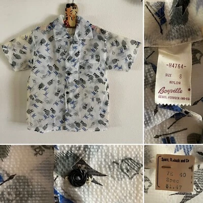 NOS Vtg 40s 50s SEARS BOYVILLE 8 Casual Shirt Rockabilly Bowling Hawaiian Surf - Image 1 of 4