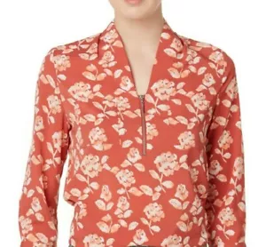 Jaclyn Smith Women's Orange Floral Blouse - Sizes: Small or 2X - Picture 1 of 1