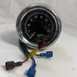 Vintage Sun Super Tach II Tachometer 8000 RPM Blue Line - Picture 1 of 11
