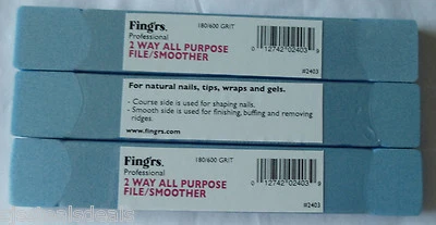 3 Fing'rs Professional 2-Way Large All Purpose Finger Nail File/Smoother Sty2403 - Изображение 1 из 3
