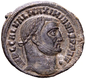 MUCH SILVERING Maximinus II Daia (305-313 AD). AE Nummus Double Roman Coin w/COA - Picture 1 of 4