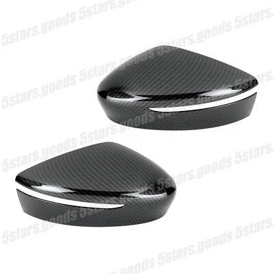 Tapas de espejos retrovisores laterales de fibra de carbono brillante para Nissan Leaf 2018-2023 Foto 1 de 4