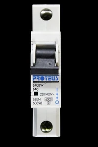 PROTEUS 40 AMP CURVE B 6kA MCB CIRCUIT BREAKER 640BW - Picture 1 of 6