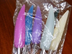 Set Of 6 Fondue Forks Plastic Stainless Steel New in Box - Picture 1 of 3