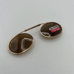 Flying Fisherman SpringLock Clip-On Polarized Sunglasses Gold Tone Frame Amber - Picture 1 of 7