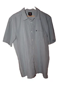 Quiksilver Mens Button Front Micro Check Short Sleeve Point Collar Shirt XL New - Picture 1 of 3