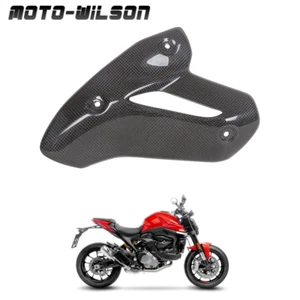 For Ducati Monster 937 SP 21-23 Carbon Fiber Exhaust Pipe Cover Heat Shield Glos - Picture 1 of 13