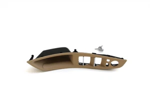 BMW F10 528i 550i FRONT DOOR PULL DRIVER HANDLE LEFT TRIM GENUINE OEM BEIGE NEW - Picture 1 of 3