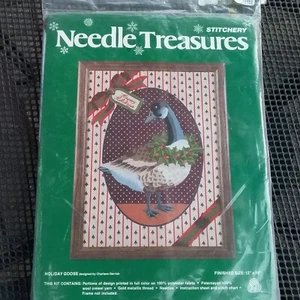 HOLIDAY GOOSE Stitchery Needle Treasures  1980s Lee Wards NEW Embroidery Kit - Picture 1 of 8