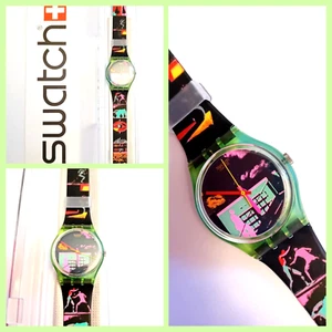 Swatch Gent Nuovo NOS Rush For Heaven GN105 1989 Vintage Orologio da polso - Imagen 1 de 9