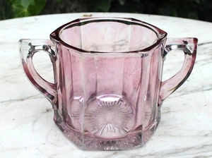Vintage Bartlett Collins Plum Pink Flash Glassware Sugar Bowl - Picture 1 of 14