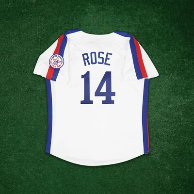 Pete Rose 1982 Montreal Expos Cooperstown Men's Home Jersey w/ All Star Patch - Image 1 of 4