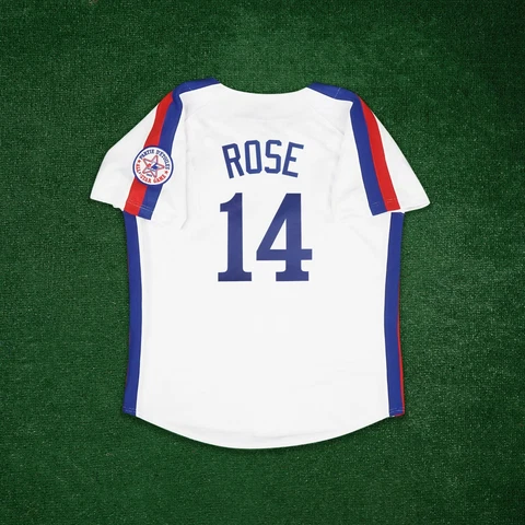 Pete Rose 1982 Montreal Expos Cooperstown Men's Home Jersey w/ All Star Patch Cover