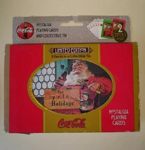 -LIMITED EDITION- COCA-COLA NOSTALGIA PLAYING CARDS 2 Decks in a Collectible Tin - Picture 1 of 7