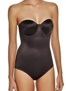 MIRACLESUIT Shape Away Black Strapless Ex Firm Control Bodybriefer Womens Sz 36B - Picture 1 of 7