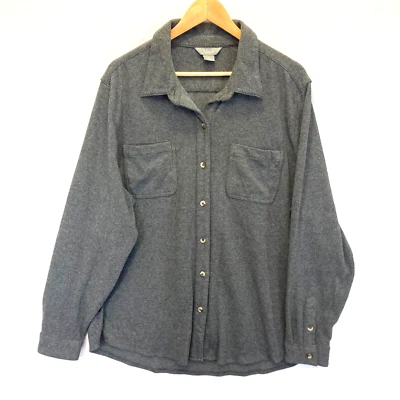 Camisa Abotonada Natural Reflections Peso Pesado Mujer XXL Gris Manga Larga 2XL Foto 1 de 4