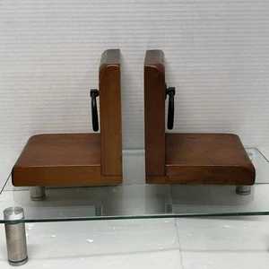 Vintage Wood Book End Pair 6" L X 6.5" H - Picture 1 of 10