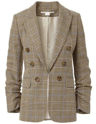 Chaqueta Blazer Veronica Barba Beacon Dickey a Cuadros Acero Camel Azul Multi Talla 14  Foto 1 de 4