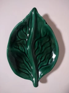 Vintage Ferlay Vallauris Pottery Green Leaf Trinket Dish - Bild 1 von 8