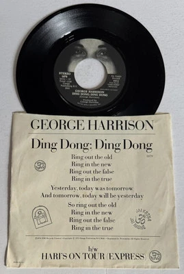 GEORGE HARRISON Ding Dong Hari’s On Tour APPLE 1879 45rpm w/PS! (1974) Beatles - Image 1 of 4