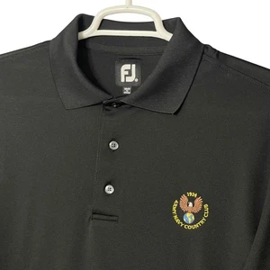 FJ FootJoy Langarm Golf Poloshirt Herren Gr. M Army Navy Country Club Schwarz - Bild 1 von 9