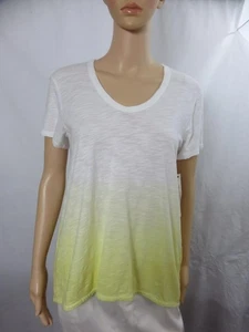Wilt Boyfriend Gelb/Weiß Ombre T-Shirt Kurzarm High Low Saum Gr. XS Neu mit Etikett - Bild 1 von 6