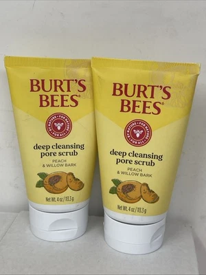 Burt's Bees Deep Cleansing Pore Scrub with Peach and Willow Bark, 4oz, Lot Of 2 - Image 1 of 4