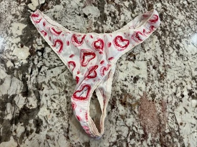Vintage Frederick’s Of Hollywood Cotton Thong Hearts Size Large - Image 1 of 3