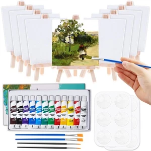 Mini Canvas and Easel Painting Set - 47 Pieces for Creative Fun - Picture 1 of 7