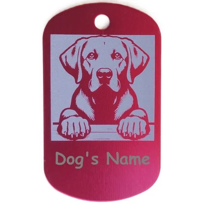Military Style Personalized Labrador Retriever Dog ID/Name Tag for Pet Collar - Image 1 of 4