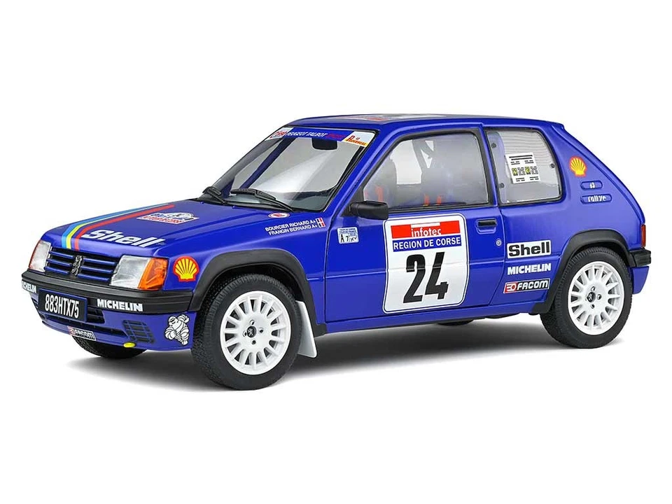 1 18 SOLIDO Peugeot 205 #24 Rally Tour De Corse 1990 Bourcier Frangin SL1801711