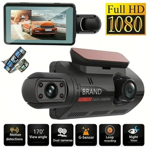 Dash Cam Dual Lens HD 1080P Car DVR Video Recorder G-Sensor Front Inside Camera - Picture 1 of 13