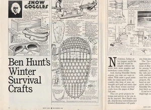 Páginas de artículo de revista Ben Hunt Winter Survival Crafts 1986 ~ raquetas de nieve/trineo ártico - Imagen 1 de 1