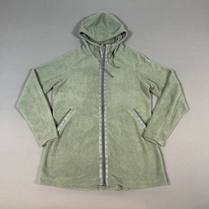 Chaqueta polar con capucha larga Kuhl Hygge para mujer grande verde cremallera completa Sherpa Azteca - Imagen 1 de 9